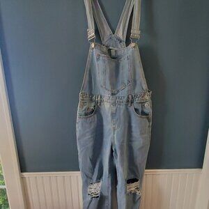 SHEIN Light Blue Denim Overalls
